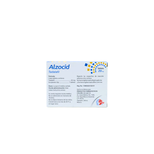 Alzocid Tadalafil 20mg Caja C/8