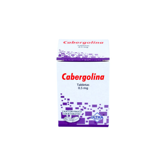 Cabergolina 0.5 mg, 2 o 8 tabletas