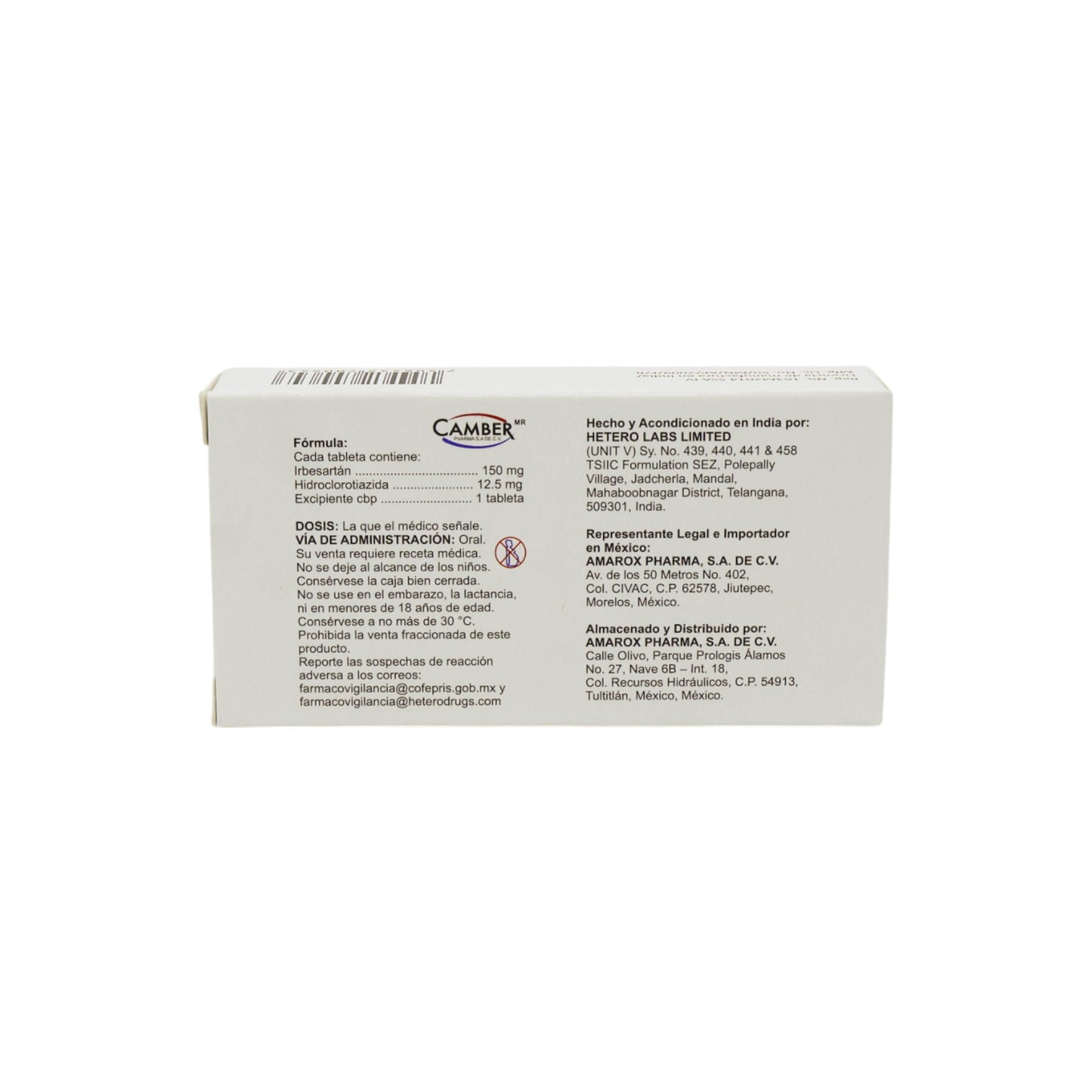 Irbesartan_Hidroclorotiazida_28Tabletas150mg