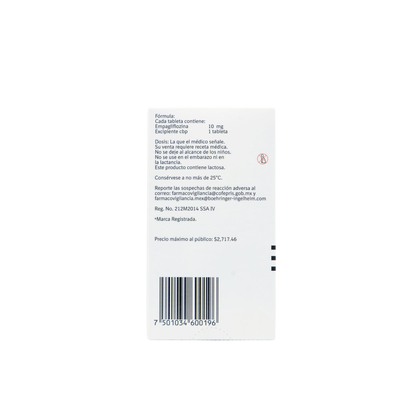 Jardianz Empaglifozina 10 mg, 30 Tabletas