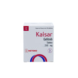 Kaisar Gefitinib 250 mg, Caja con frasco con 30 tabletas
