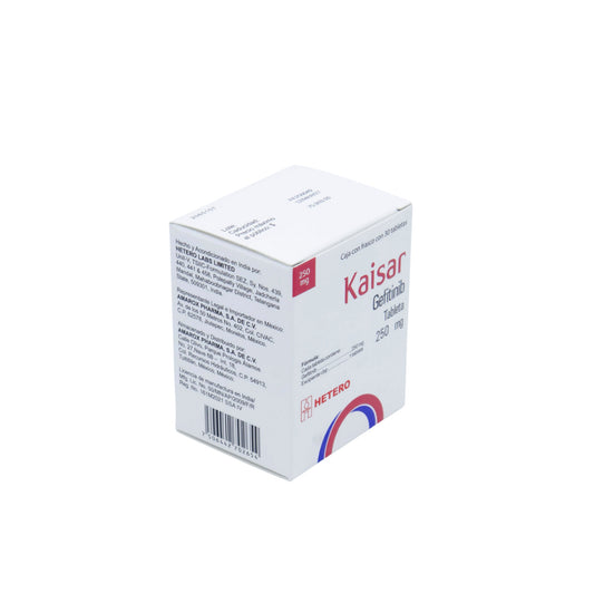 Kaisar Gefitinib 250 mg, Caja con frasco con 30 tabletas