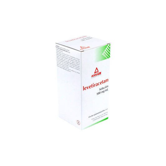Levetiracetam 100 mg/mL, frasco con 300 mL solución oral