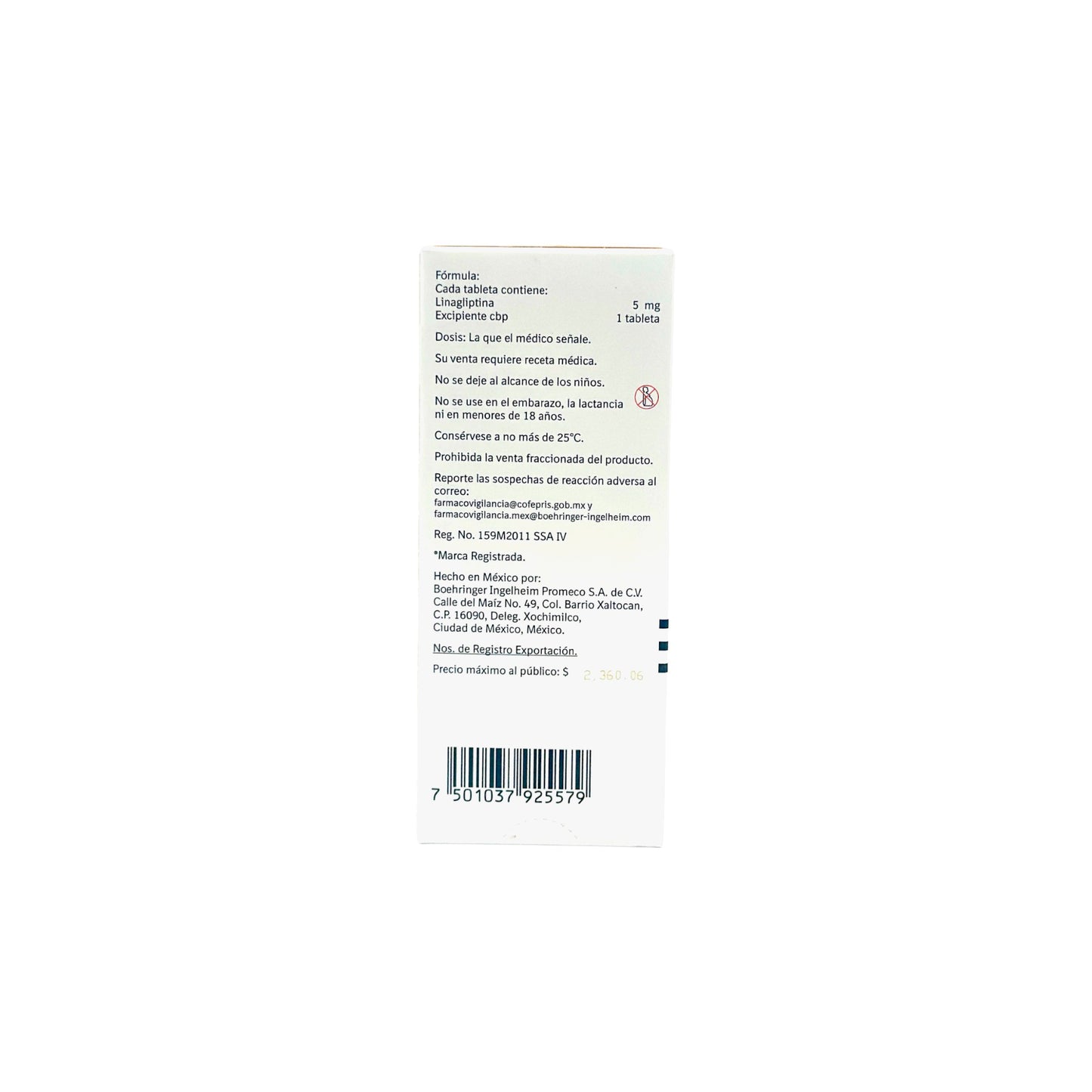Trayenta 5 mg Caja C/ 30 tabletas - Zuca MedLine