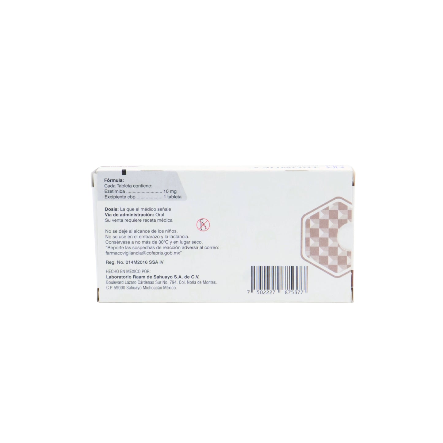 Tromdex Ezetimiba 10 mg, 30 Tabletas