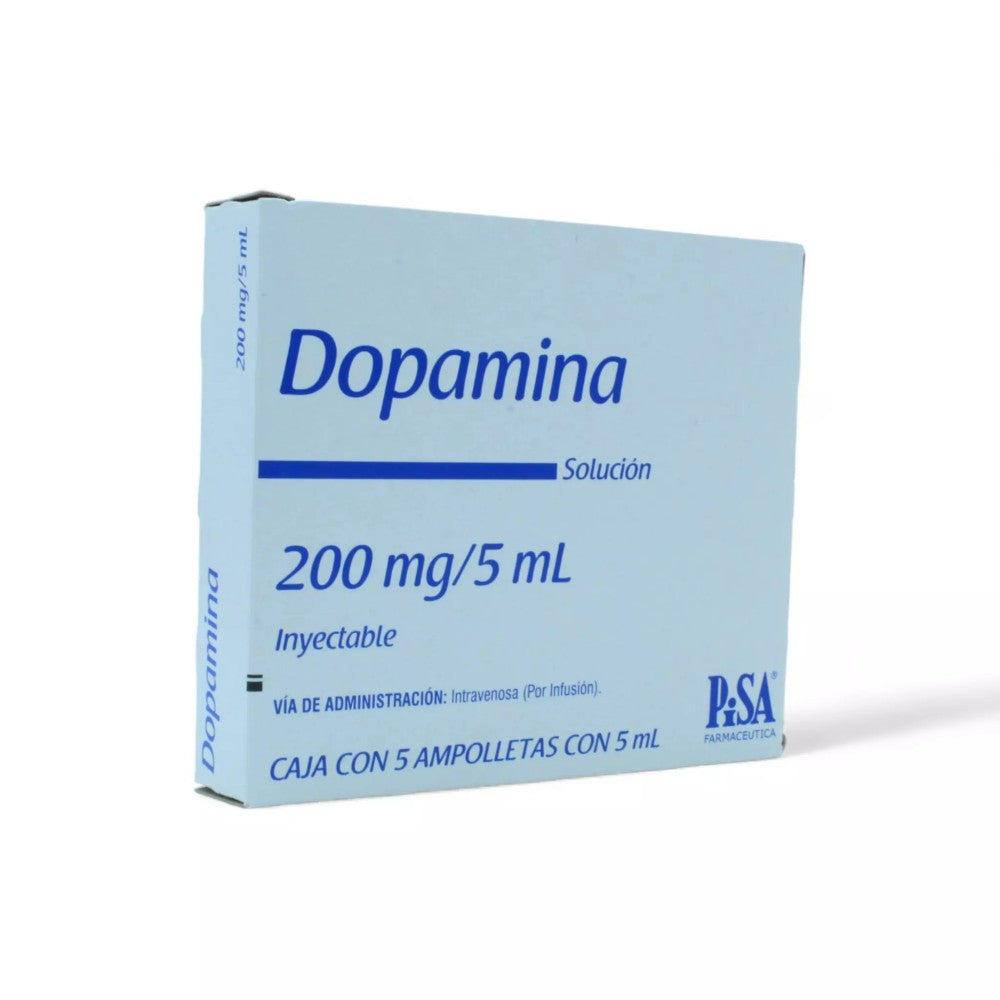 Dopamina de 200 mg / 5 mL Caja C/5