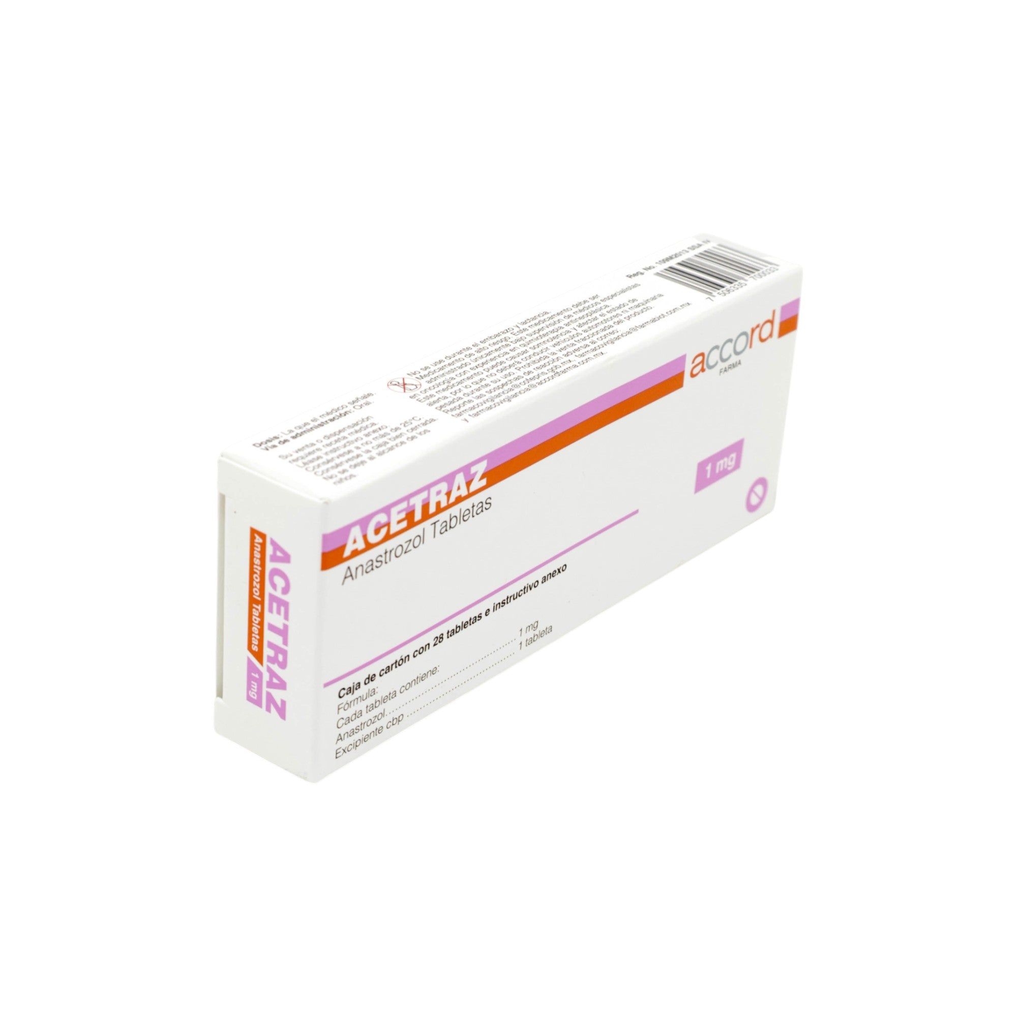 Acetraz 1 mg Tableta Anastrozol, 28 Tabletas - Zuca MedLine
