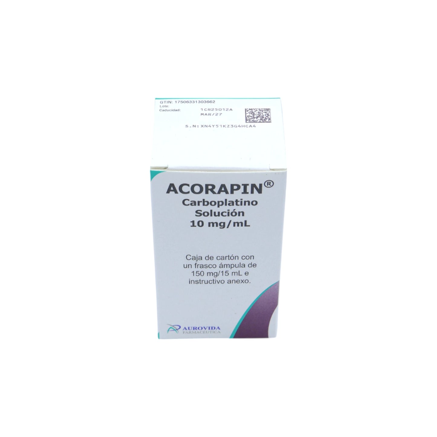 Acorapin Carboplatino 10 mg/mL, Solución 150 mg /450 mg