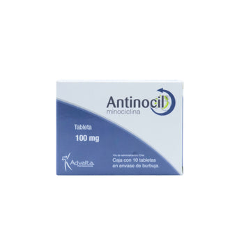 compare product Antinocil Minociclina 100 mg, 10 Tabletas