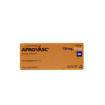 compare product Aprovasc Irbesartán/Amlodipino 150 mg / 10 mg y 300 mg / 10 mg, Caja con 28 tabletas