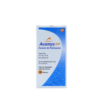 compare product Avamys Furoato de Fluticasona 27.5 µg / 50 µL, Caja con atomizador nasal de 120 disparos