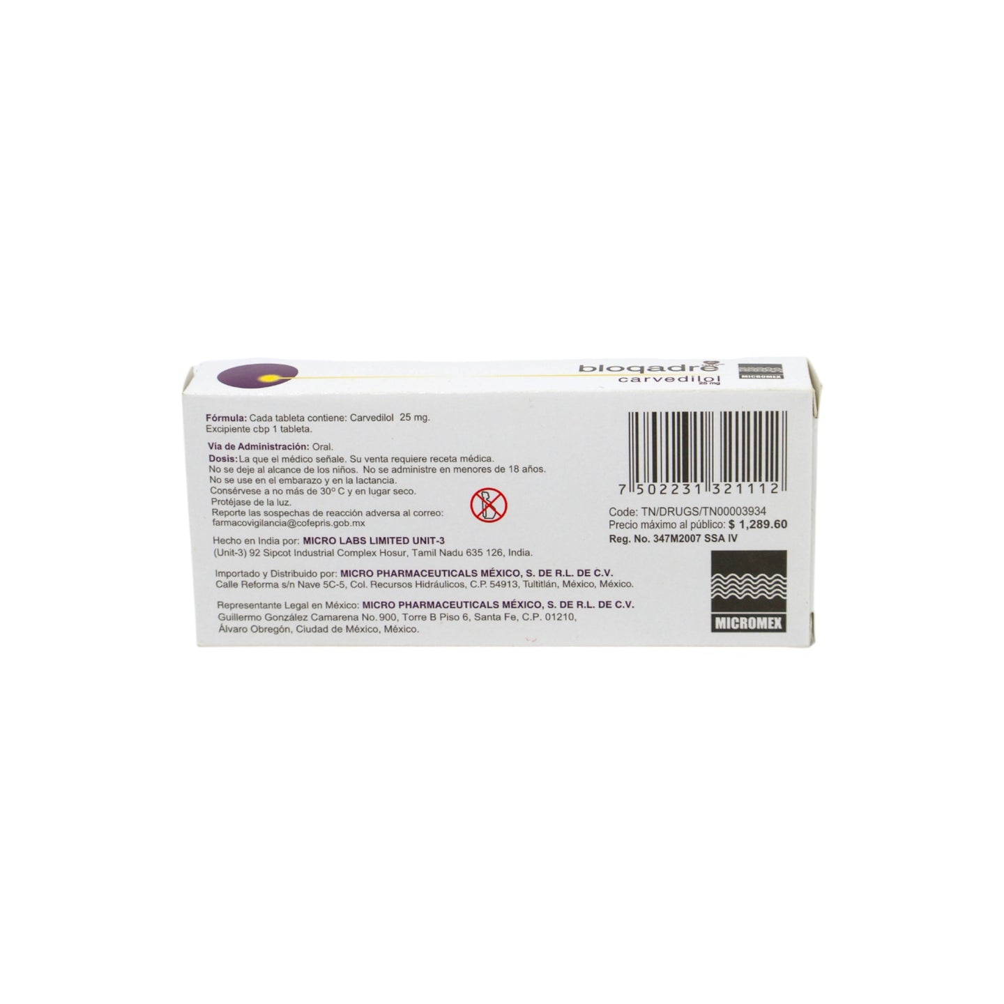 Bloqadre 25 mg Caja con 28 Tabletas - Zuca MedLine