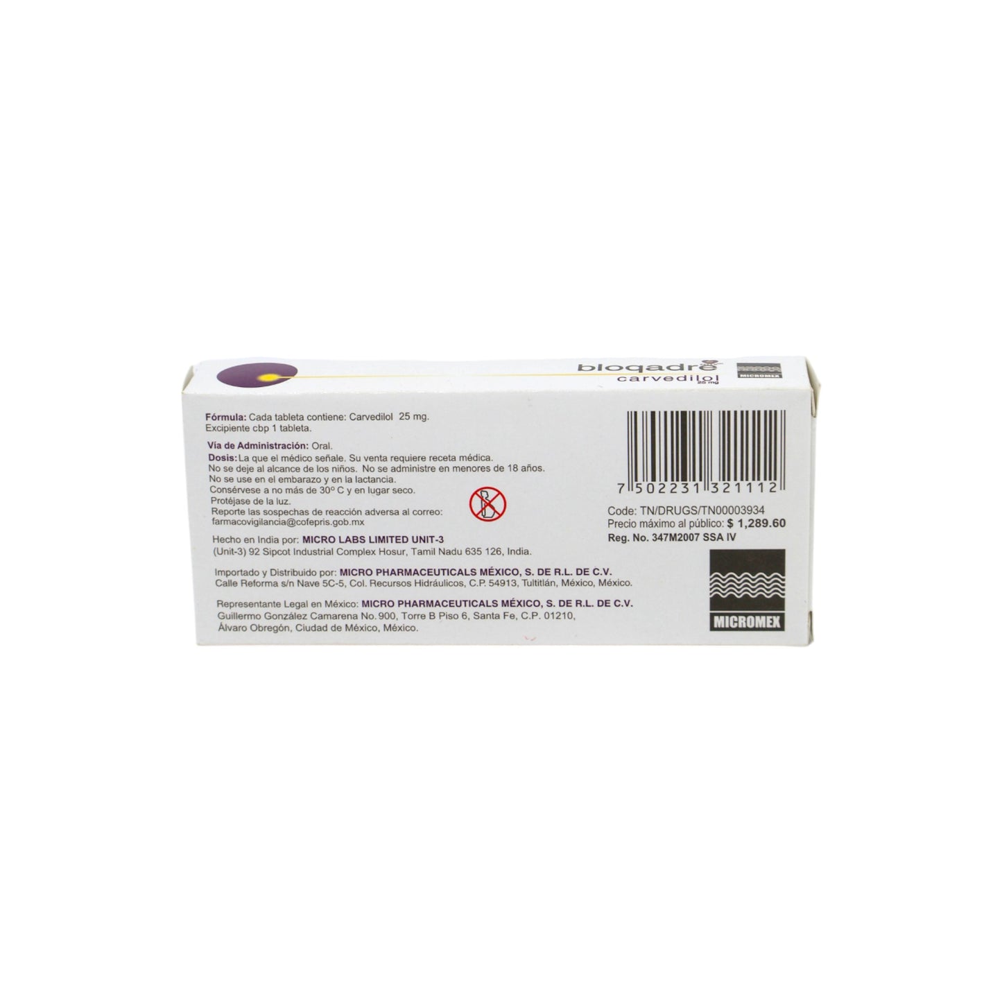 Bloqadre 25 mg Caja con 28 Tabletas - Zuca MedLine
