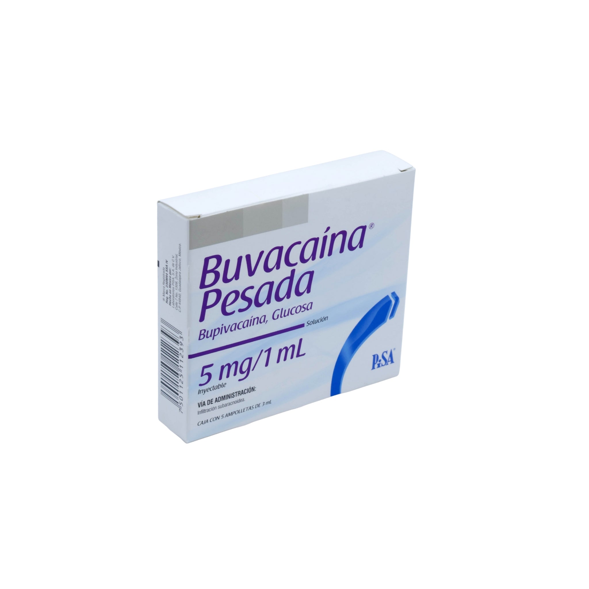 Buvacaína Pesada, Bupivacaína, Glucosa de 5mg/1mL Caja C/5 - Zuca MedLine