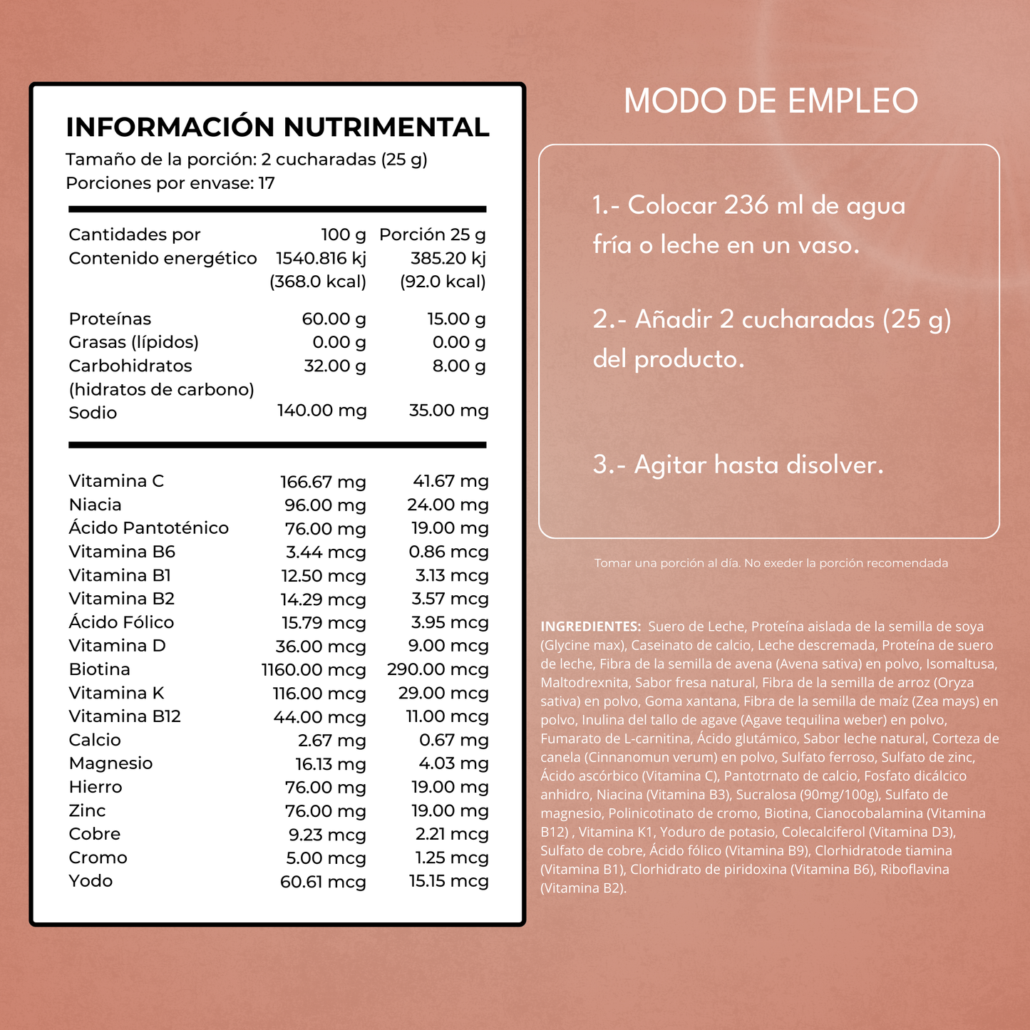 Proteína de Fresa en Polvo – Alta en Proteína y Vitaminas | C-Lazonde 17 Porciones