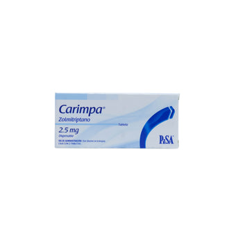 compare product Carimpa Zolmitriptán 2.5 mg, Caja con 2 tabletas