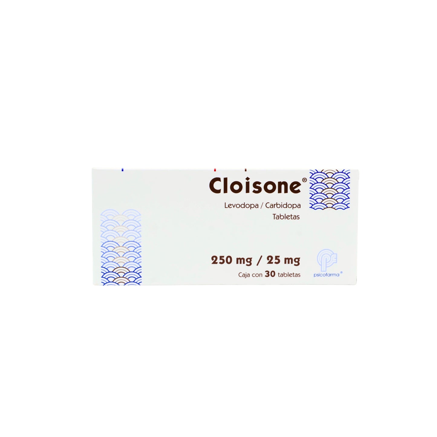 Cloisone  250 mg / 25 mg Caja C/ 30 tabletas Levodopa