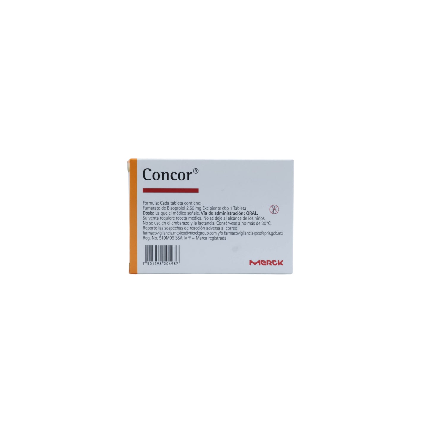 Concor Bisoprolol 2.5 mg, Caja con 30 tabletas