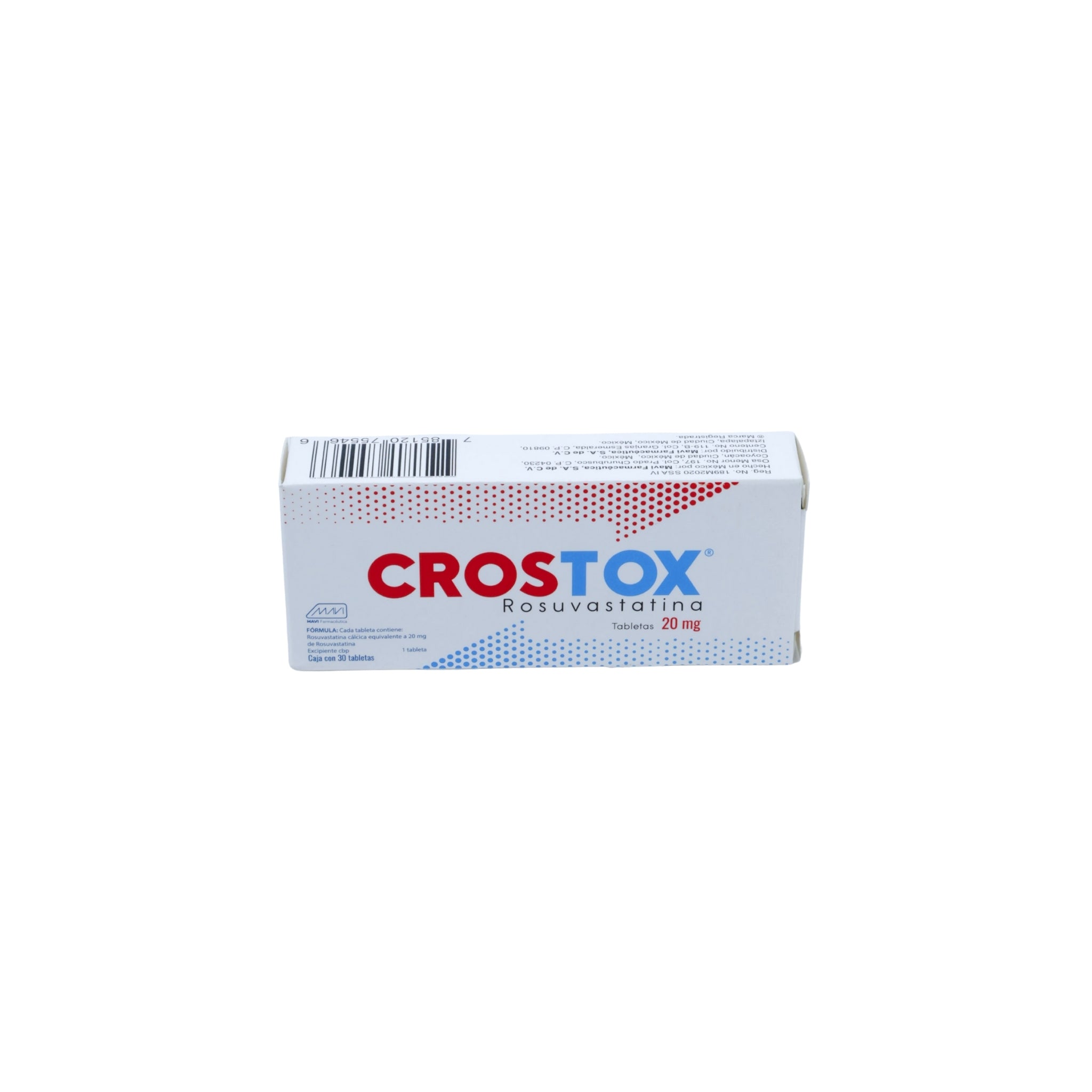 Crostox Rosuvastatina de 20mg Caja C/30 - Zuca MedLine