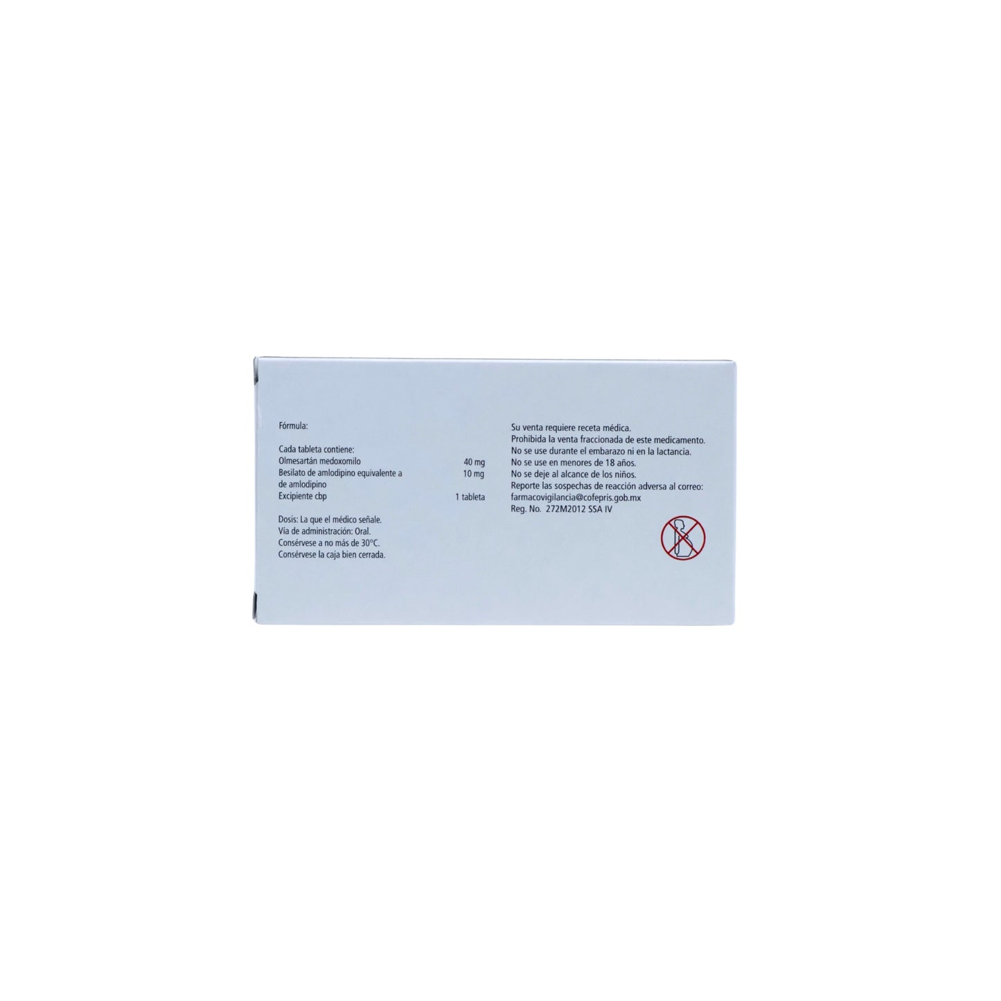 Duoalmetec Olmesartán Medoxomilo / Amlodipino 40 mg / 10 mg, Caja con 14 tabletas