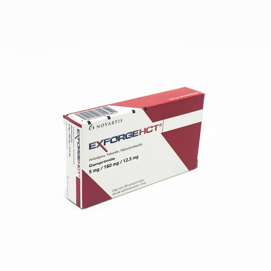 Exforgehct 5 mg / 160 mg/ 12.5 mg Caja con 28 Comprimidos