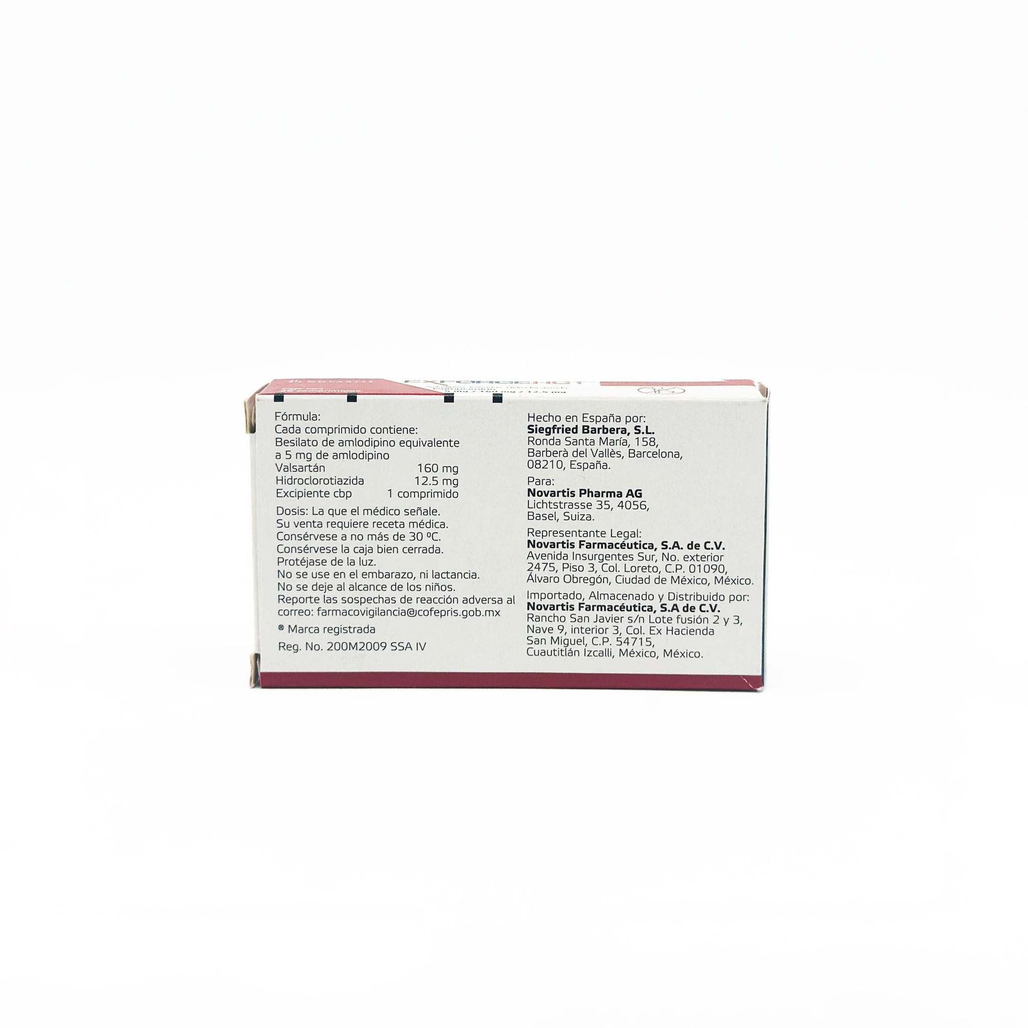 Exforgehct 5 mg / 160 mg/ 12.5 mg Caja con 28 Comprimidos - Zuca MedLine