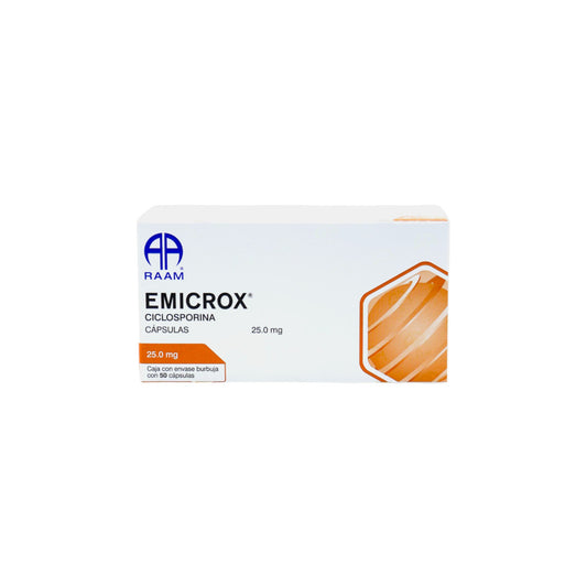 Emicrox Ciclosporina 25 mg, 50 cápsulas