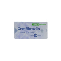 Gemfibrozilo 600 mg, Caja con 14 tabletas
