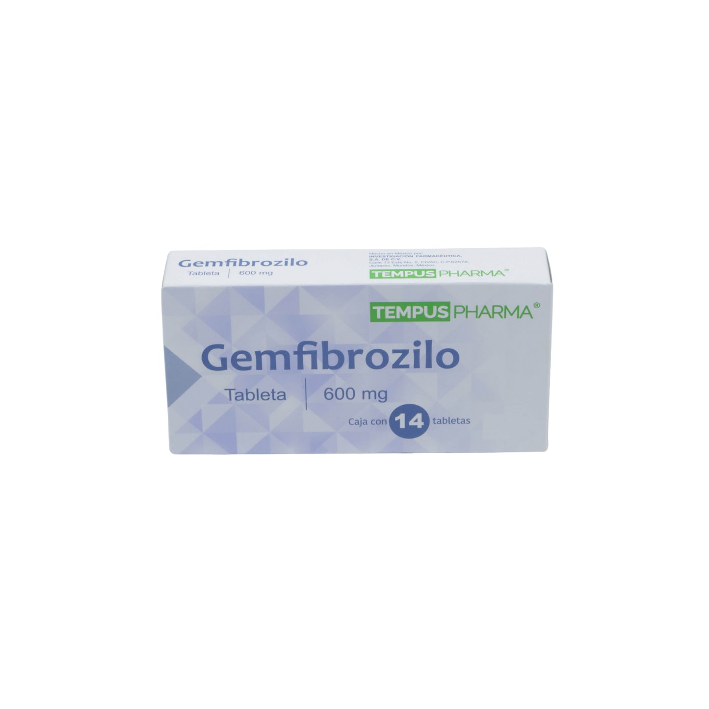 Gemfibrozilo 600 mg, Caja con 14 tabletas