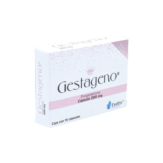 Gestageno Progesterona 200 mg, 15 Cápsulas