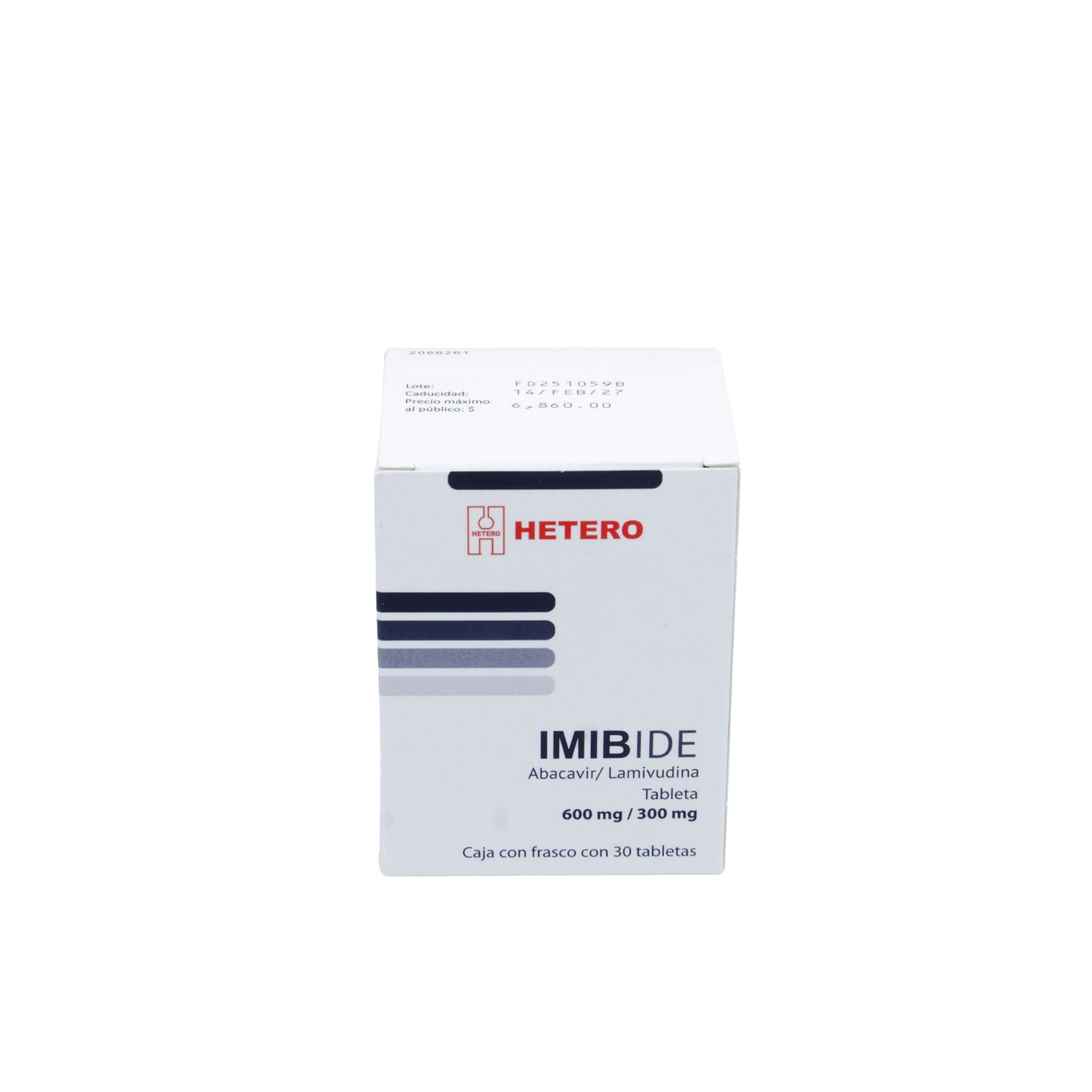 IMIBIDE Abacavir/Lamivudina 600 mg / 300 mg, Caja con frasco de 30 tabletas