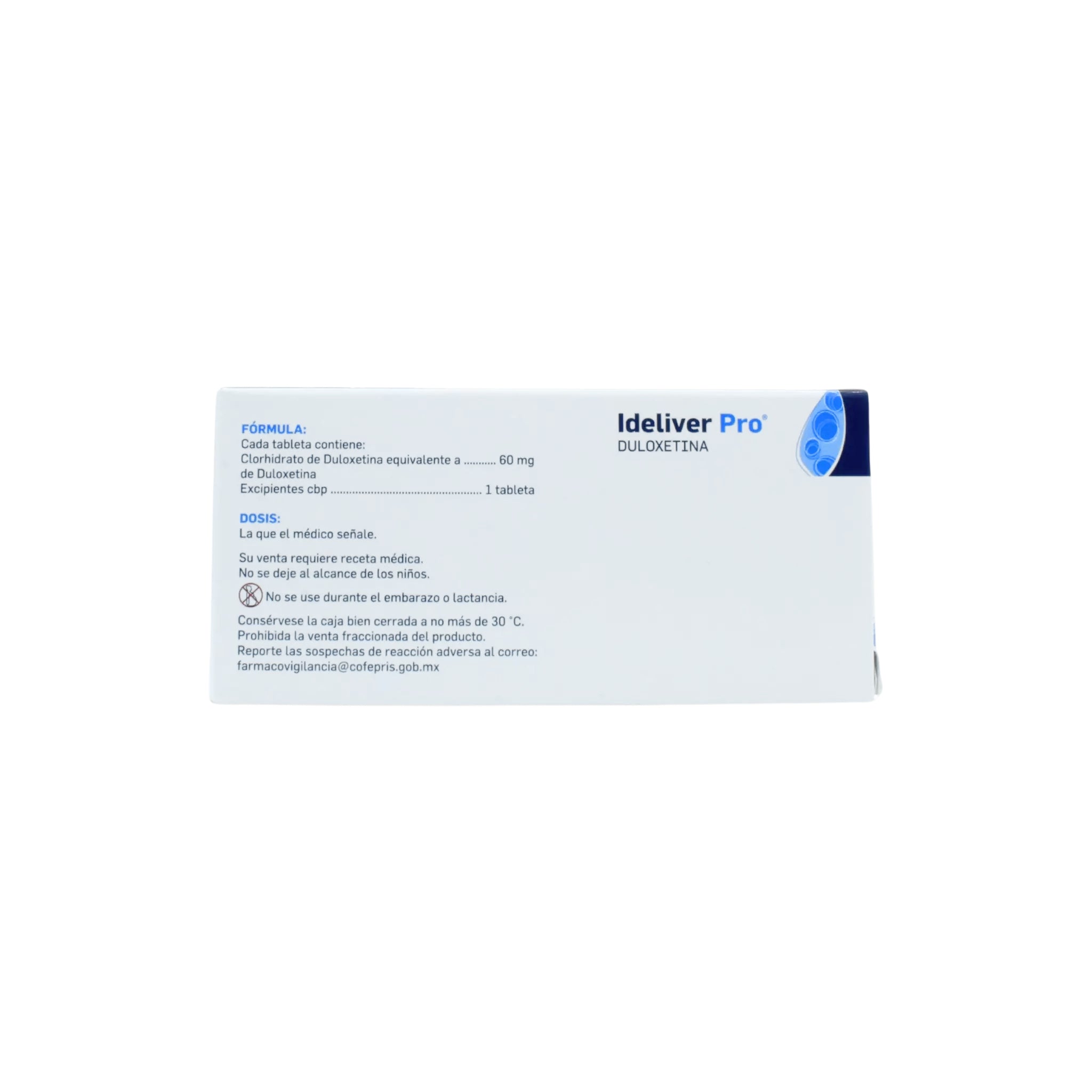 Ideliver Pro Duloxetina de 60 mg Caja C/14 Paquete de 4 - Zuca MedLine