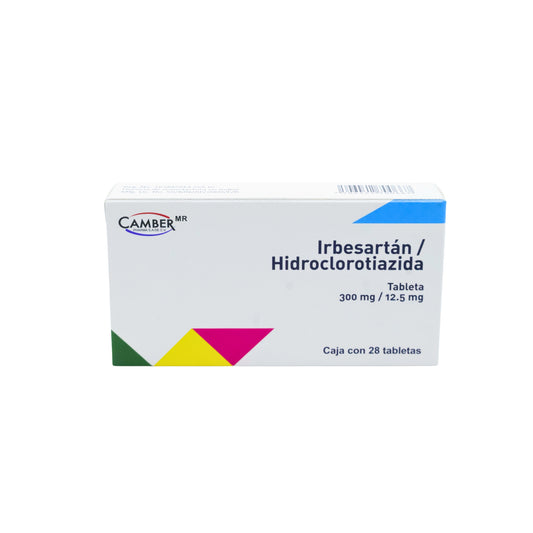 Ibersatán/Hidroclorotiazida de 300mg/12.5mg Caja con 28