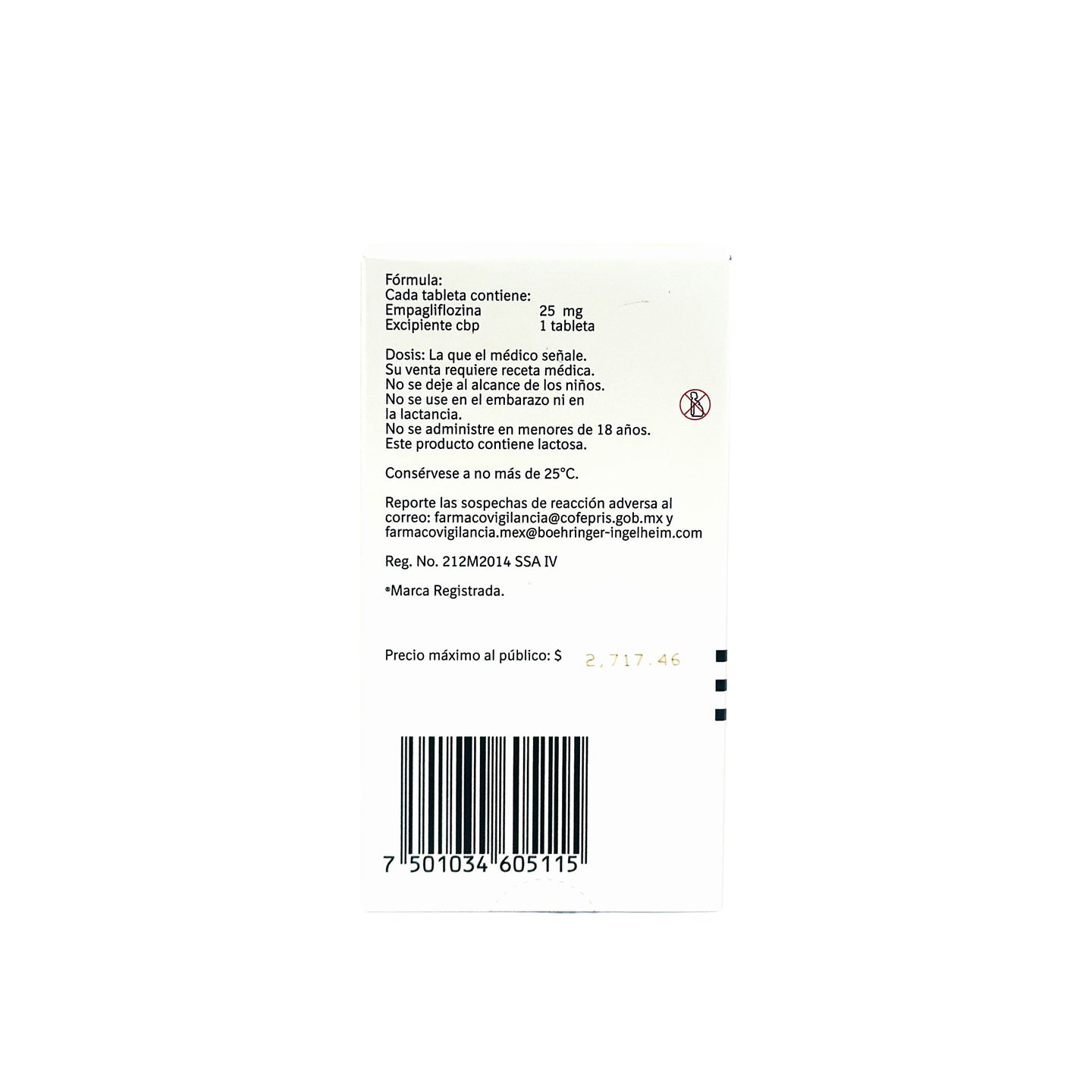 Jardianz 25 mg C/ 30 tabletas Empagliflozina - Zuca MedLine