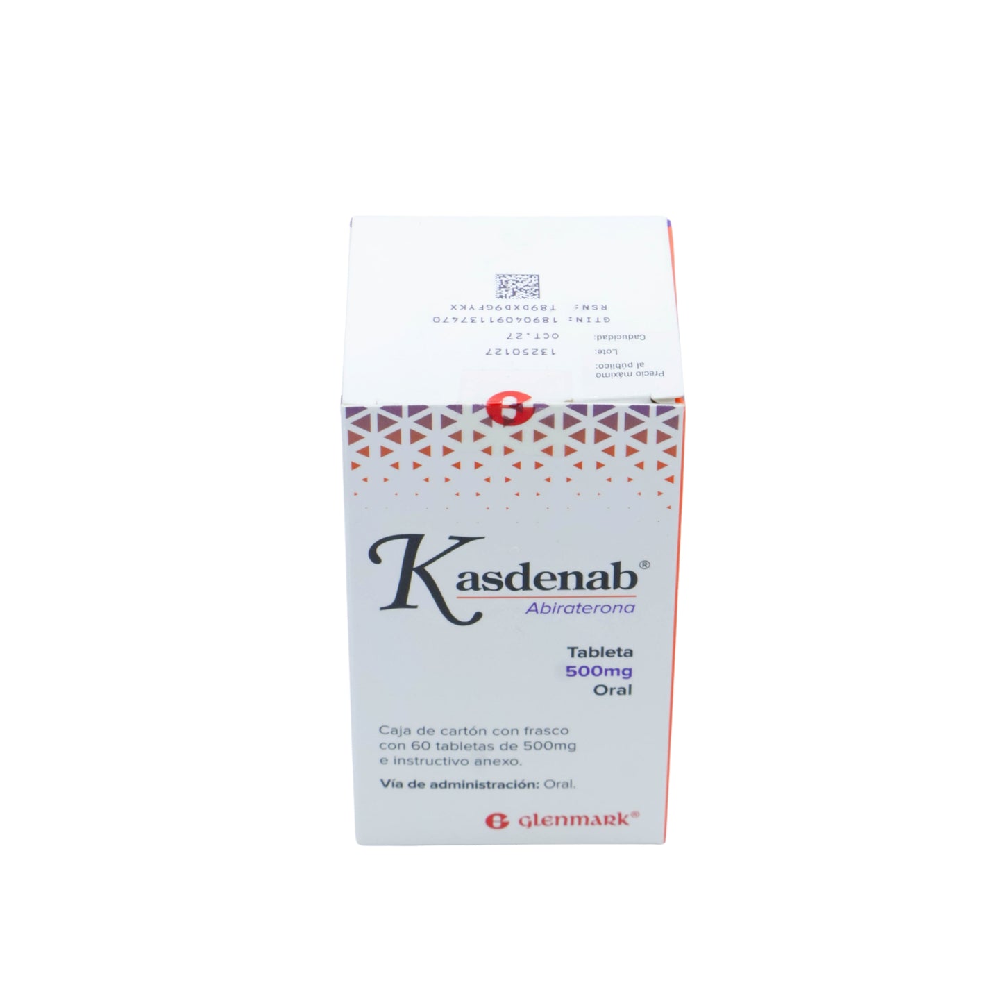Kasdenab Abiraterona 500 mg, 60 Tabletas