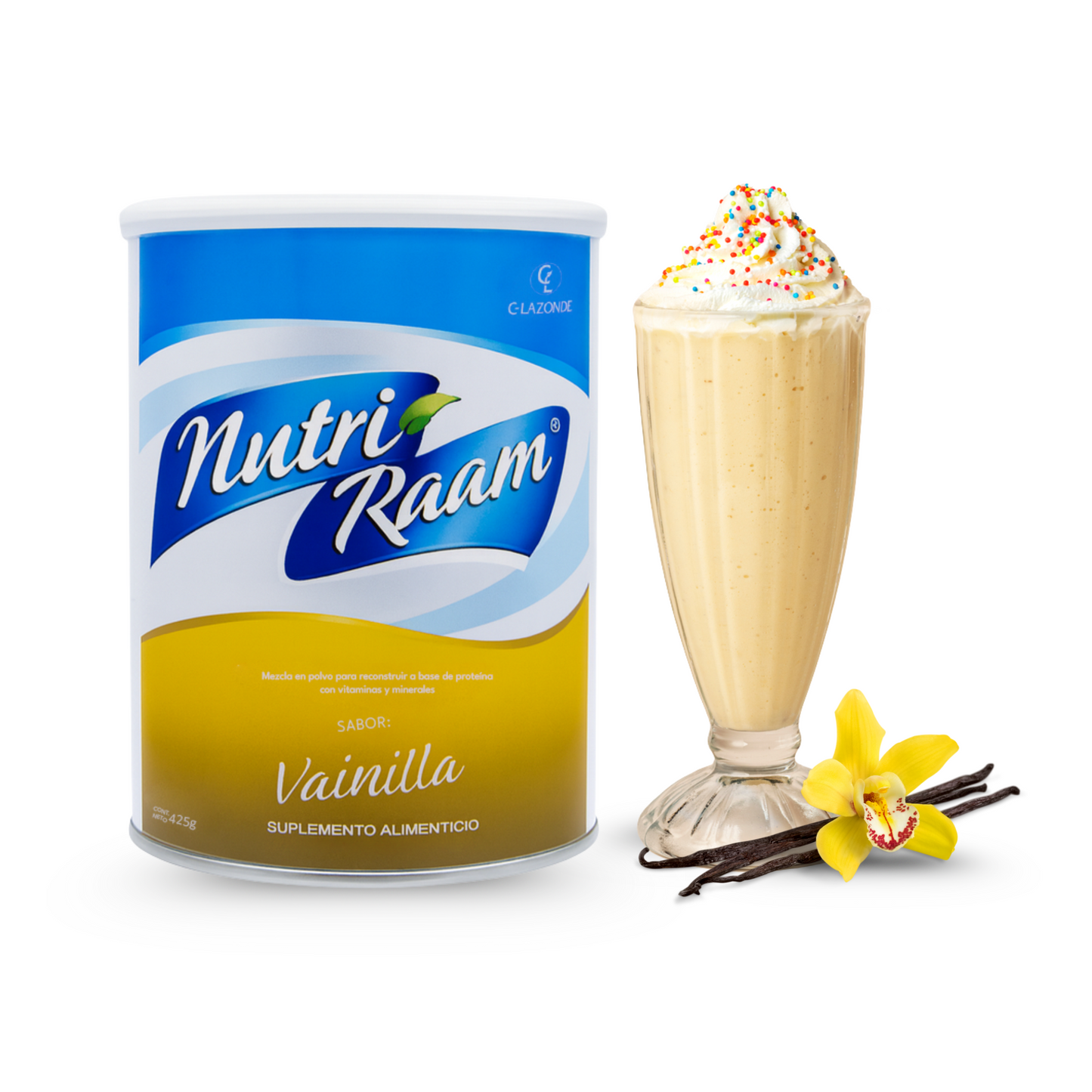 Proteína de Vainilla Nutri Raam – Suplemento Alimenticio con Vitaminas y Minerales | 425 g