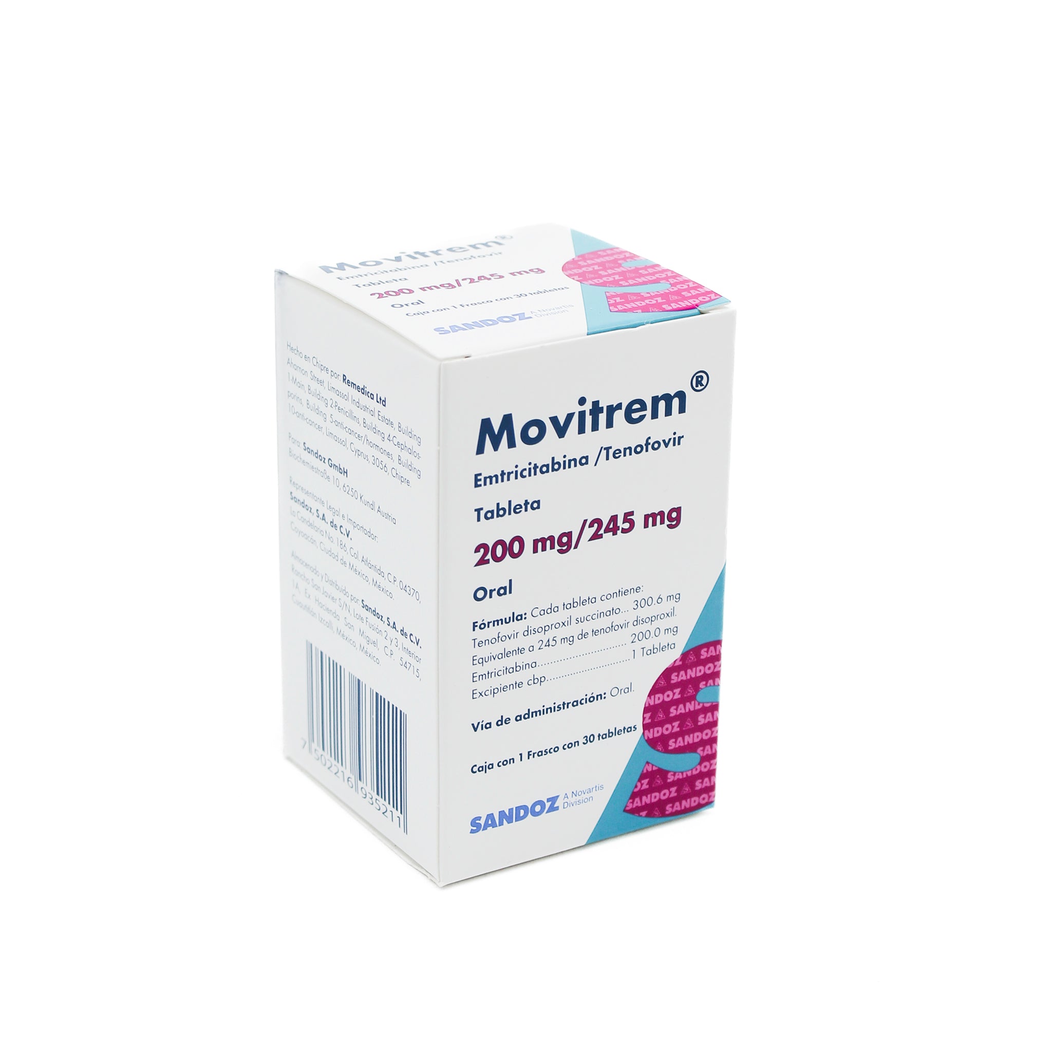 Movitrem 200 mg / 245 mg Caja con 30 Tabletas - Zuca MedLine