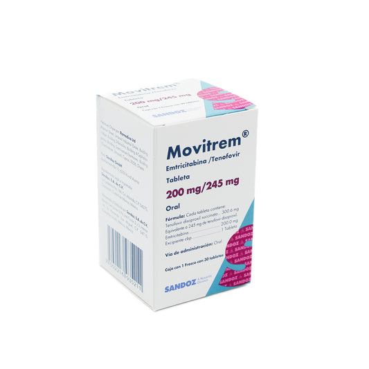 Movitrem 200 mg / 245 mg Caja con 30 Tabletas