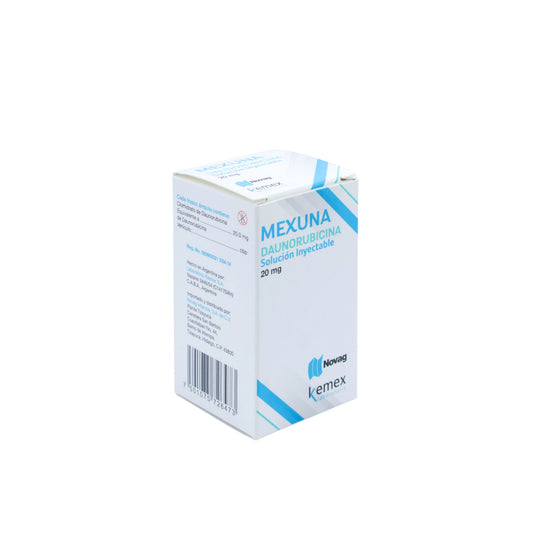 Mexuna Daunorubicina 20 mg, Solución Inyectable
