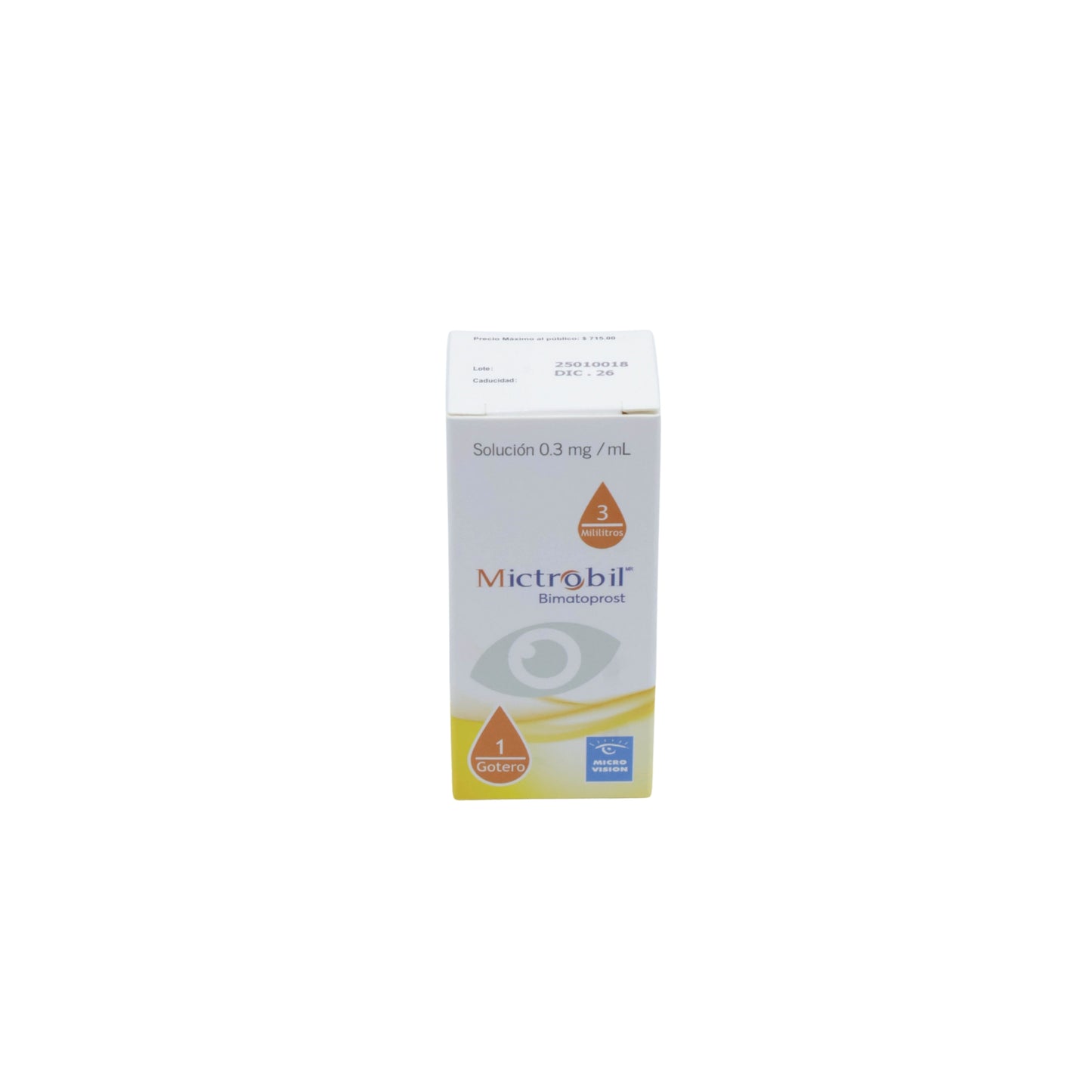 Mictrobil Bimatoprost 0.3 mg/mL, Solución oftálmica