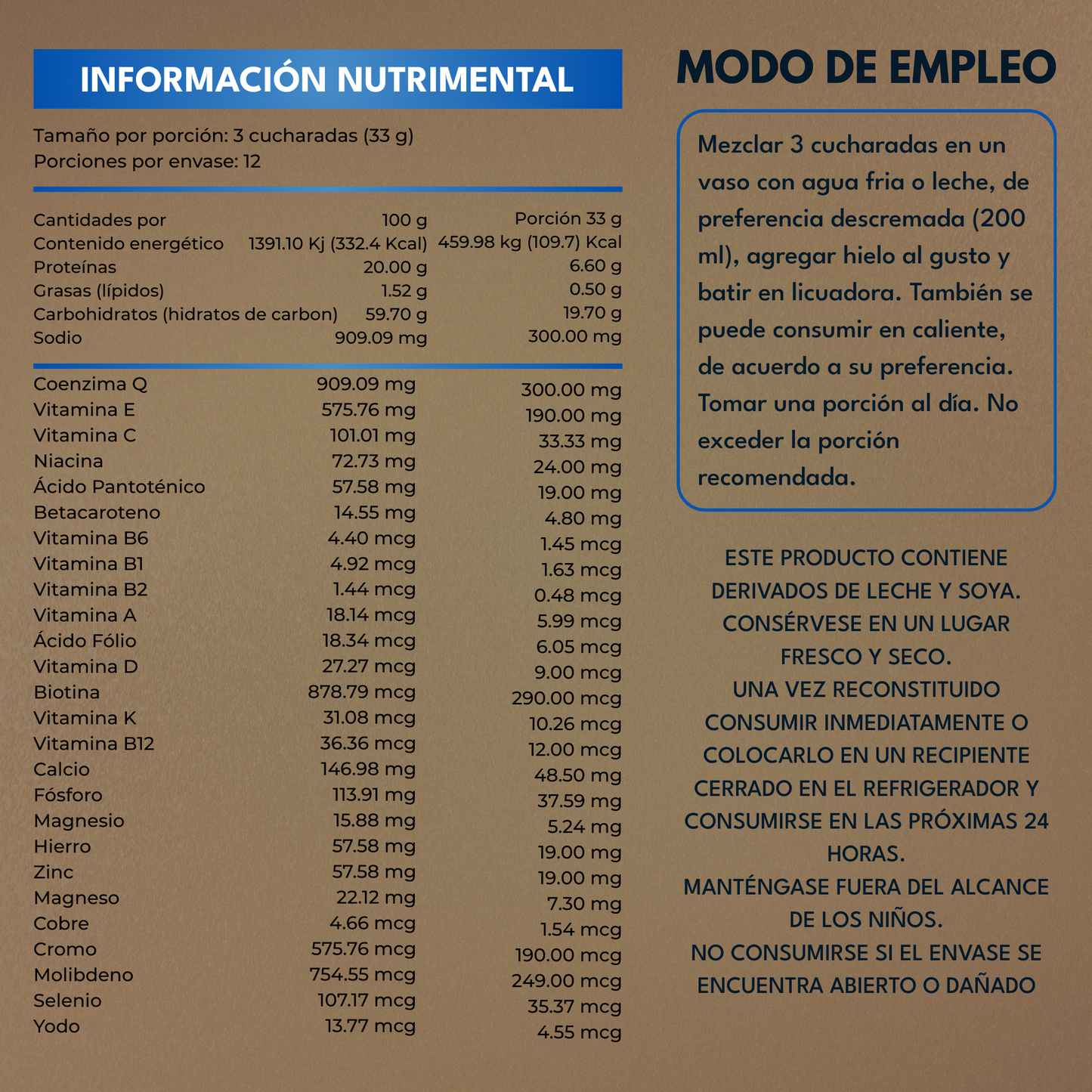 Proteína de Chocolate Nutri Raam – Suplemento Alimenticio con Vitaminas y Minerales | 425 g