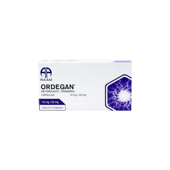 compare product Ordegan Ketorolaco/Tramadol 10 mg/25 mg, 10 Cápsulas