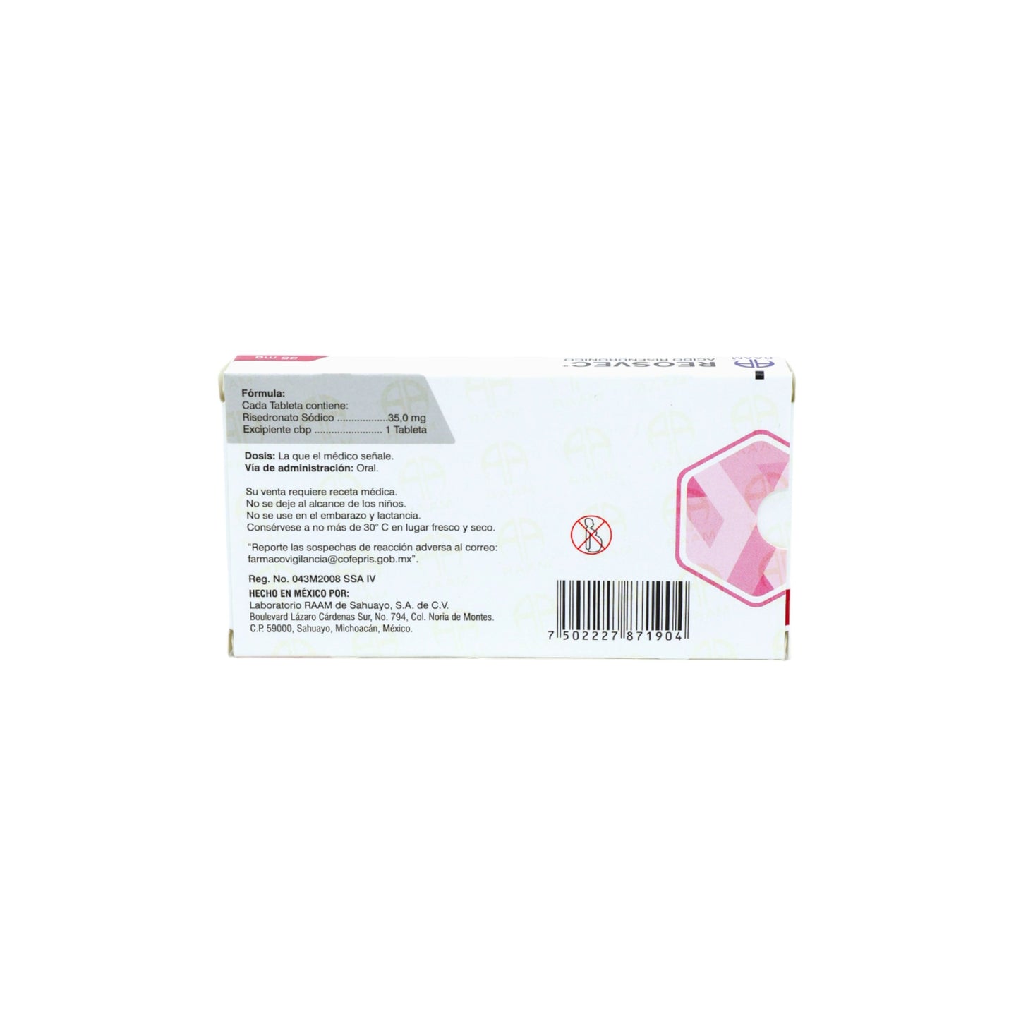 Reosvec Ácido Risedrónico 35 mg, 4 Tabletas - Zuca MedLine