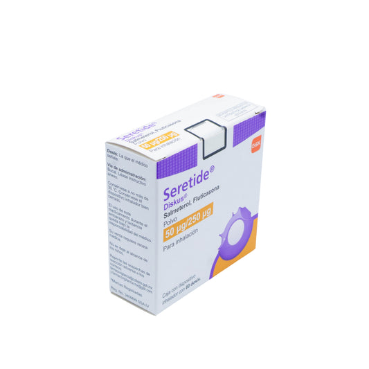 Seretide Diskus Polvo 50mcg/250mcg Caja C/ 60 dosis