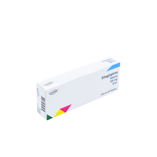 Sitagliptina 100 mg Caja con 28 Tabletas