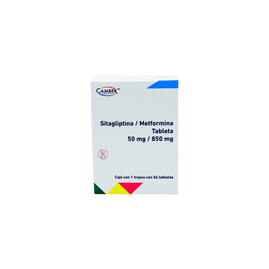 Sitagliptina/Metformina 50 mg/850 mg, 56 tabletas