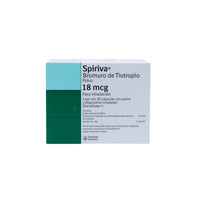Spiriva Bromuro de Tiotropio 18 mcg, Caja con 30 cápsulas con polvo para inhalación y dispositivo inhalador