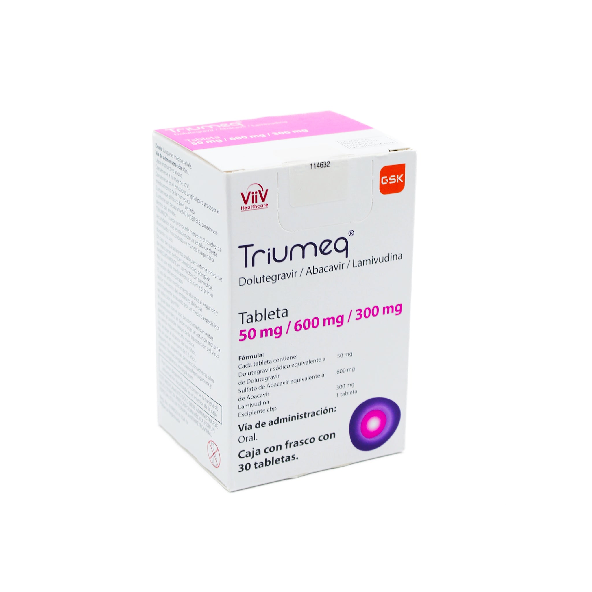 Triumeq 50 mg/ 600 mg / 300 mg Caja con 30 tabletas - Zuca MedLine