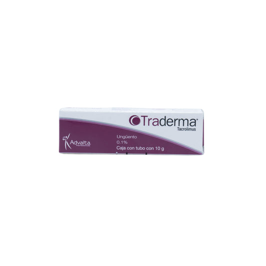 Traderma Tacrolimus Ungüento 0.1%, Caja con tubo con 10 g