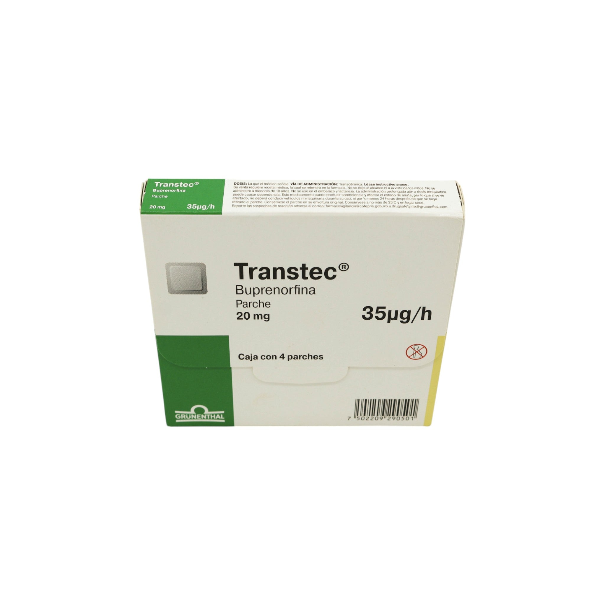Transtec 35 mcg/h Caja con 4 parches - Zuca MedLine